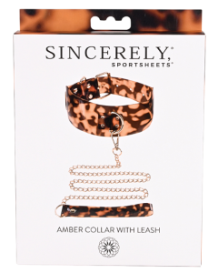 Sportsheets Sincerely Amber Collar With Leash Easy Clips box