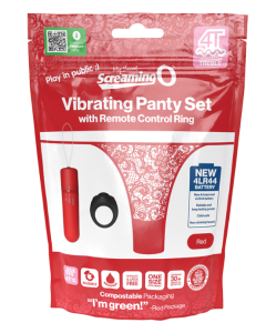 Screaming O My Secret 4T Panty Vibe Red Remote Control Ring Set box