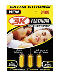 3 K XT Gold Platinum 8400mg 3 Pills Male Enhancement Pill Front