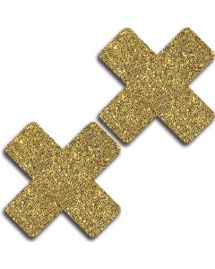 Glitter 31510 Gold Glitter Cross Pasties Lingerie