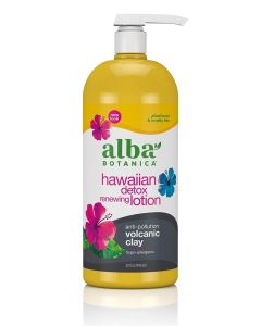 Hawaiian Detox Renewing Lotion Volcanic Clay 32 Oz Alba Botanica front