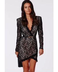 V neck Backless Bodycon Midi Dress