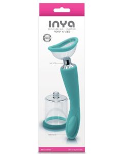 NS Inya Pump N Vibe Teal Rechargeable Dual Function Vibrator box
