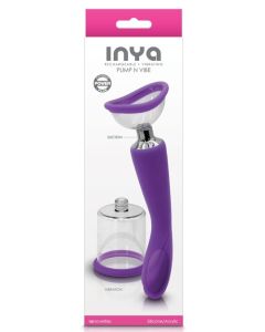 NS Inya Pump N Vibe Purple Rechargeable Dual Function Vibrator box