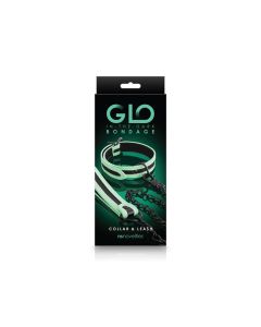 Collar And Leash NS Novelties Glo In The Dark Bondage Green box