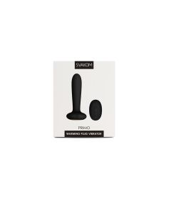 Svakom Primo Black Heating Unisex Silicone Butt Plug Remote Control box