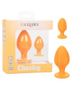 Anal Plug Silicone Cheeky Orange Suction Cup CalExotics box