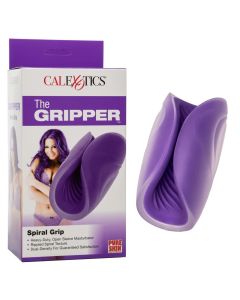 CalExotics The Gripper Spiral Grip Textured Open Sleeve Masturbator box