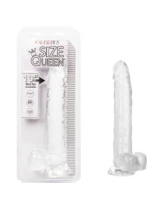Dildo Size Queen 10" Realistic Head Veins CalExotics Clear box
