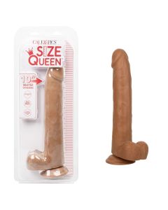 Dildo Size Queen 10" Brown Realistic Head Veins CalExotics box