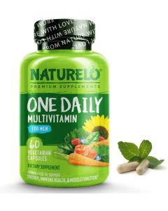 NATURELO One Daily Multivitamin for Men - with Whole Food Vitamins & Organic Extracts - Natural Supplement to Boost Energy, General Health - Non-GMO - 60 Capsules | 2 Month Supply