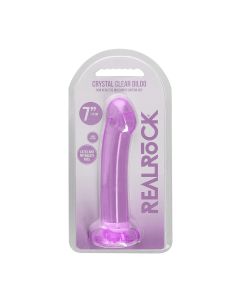 Purple Dildo Non Realistic Pink 6.7" Crystal Shots Toys Suction Cup box