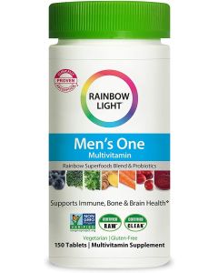 Rainbow Light Men’s One Multivitamin for Men, with Vitamin C, Vitamin D, & Zinc for Immune Support