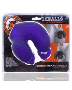Oxballs Meatlocker Chastity Silicone Pierced Look Eggplant Ice box