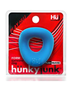 Hünkyjunk Form Cockring Teal Ice Curved Silicone Oxballs box