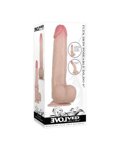 Evolved Flexskin Poseable Realistic Textured Dildo 9" Light Waterproof box