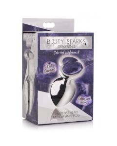Anal Plug Medium Booty Sparks Gemstones Amethyst Heart Shaped box