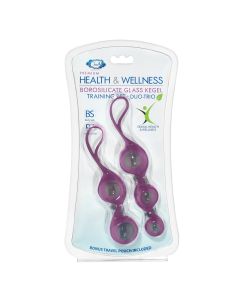 Cloud 9 Health & Wellness Borosilicate Glass Kegel Training Set Plum box