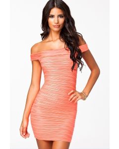 Unique Streaks Off-shoulder Black Bodycon Dress 9160
