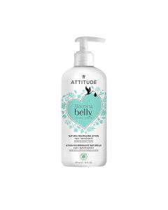 Front view of ATTITUDE Blooming Belly Lotion bottle