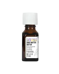 Aura Cacia Gray Matter Batter Essential Oil Blend bottle on white background