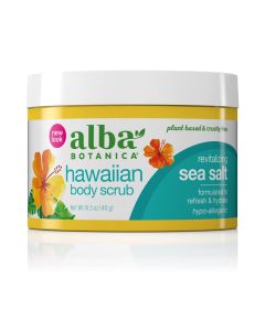 Hawaiian Body Scrub Revitalizing Sea Salt 14.5 Oz Alba Botanica box