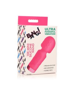 Bang! 10X Mini Silicone Wand Pink Ultra Power full Vibration Box