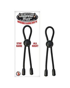 Adjustable Silicone Cock Tie Black Mack Tuff