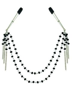 Midnight Black Jeweled Nipple Clips
