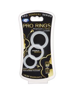 Cloud 9 Pro Sensual Silicone Cock Ring 3 Pack Clear