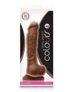 Colours Dual Density 8" Dildo Brown