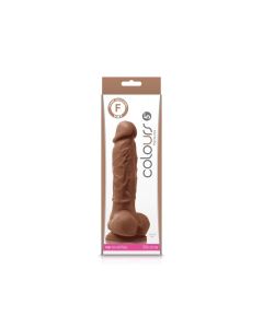 Colours Pleasures 5" Dildo Brown Body Safe Silicone Suction