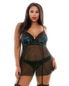 Halle Lace Garters Matching Panty Curve P226