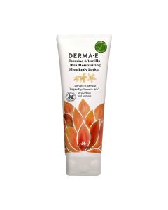 Front view of Derma E Jasmine Vanilla Lotion bottle