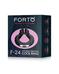 Black Textured Vibrating Cock Ring for Extra Stimulation Box