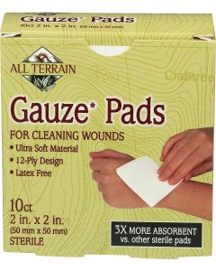 Latex Free Gauze Pads 10 Count Ultra Soft Wound Cleaner All Terrain