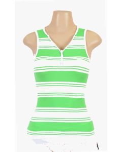 Women Seamless Striped Top With Zipper WK Apparel Lingerie
