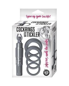 Cock Rings With Tickler Vibrator Grey