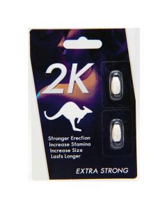 Kangaroo 2K White Extra Strong Man Enhancement 2 Pills Display