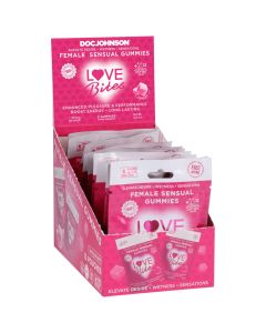 Love Bites Female Sensual Gummies 12 Pack 2 Pcs Per Pack 0.3 oz.