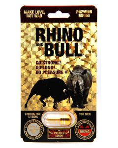 Rhino and Bull Premier 5000 Natural Herbs Energy Pill Single Pack Blister packaging