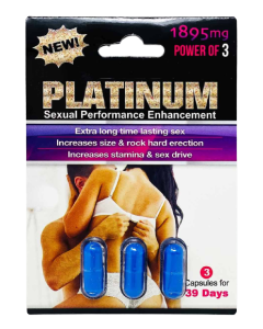 New Platinum 1895mg 39 Days Male Enhancement 3 pills Pack