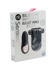 Bullet Cock Ring Sensuelle Silicone Remote Control XLR8 Black box