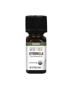 Bottle of organic citronella essential oil