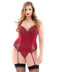 Metallic Embroidered Bustier Matching G-String Curve P166 