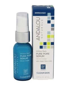 Clear Skin Willow Bark Pure Pore Serum 1.1 fl oz Andalou Naturals both