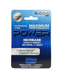 Power 6000mg Maximum Performance Male Enhancement Blue Pill