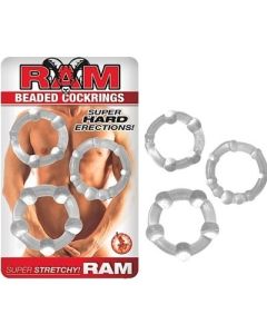 Beaded Cock Rings Clear Super Stretchy Ram