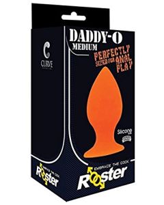 Daddy-O Rooster Medium Silicone Butt Plug Orange