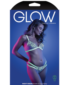 Fantasy Lingerie Glow Night Vision Bralette Panty Neon Green